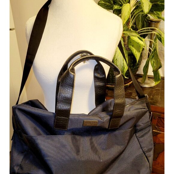 Jimmy Choo Soft Canvas Navy Parfums Large Weekend Travel Carry-on Bag - Picture 2 of 11